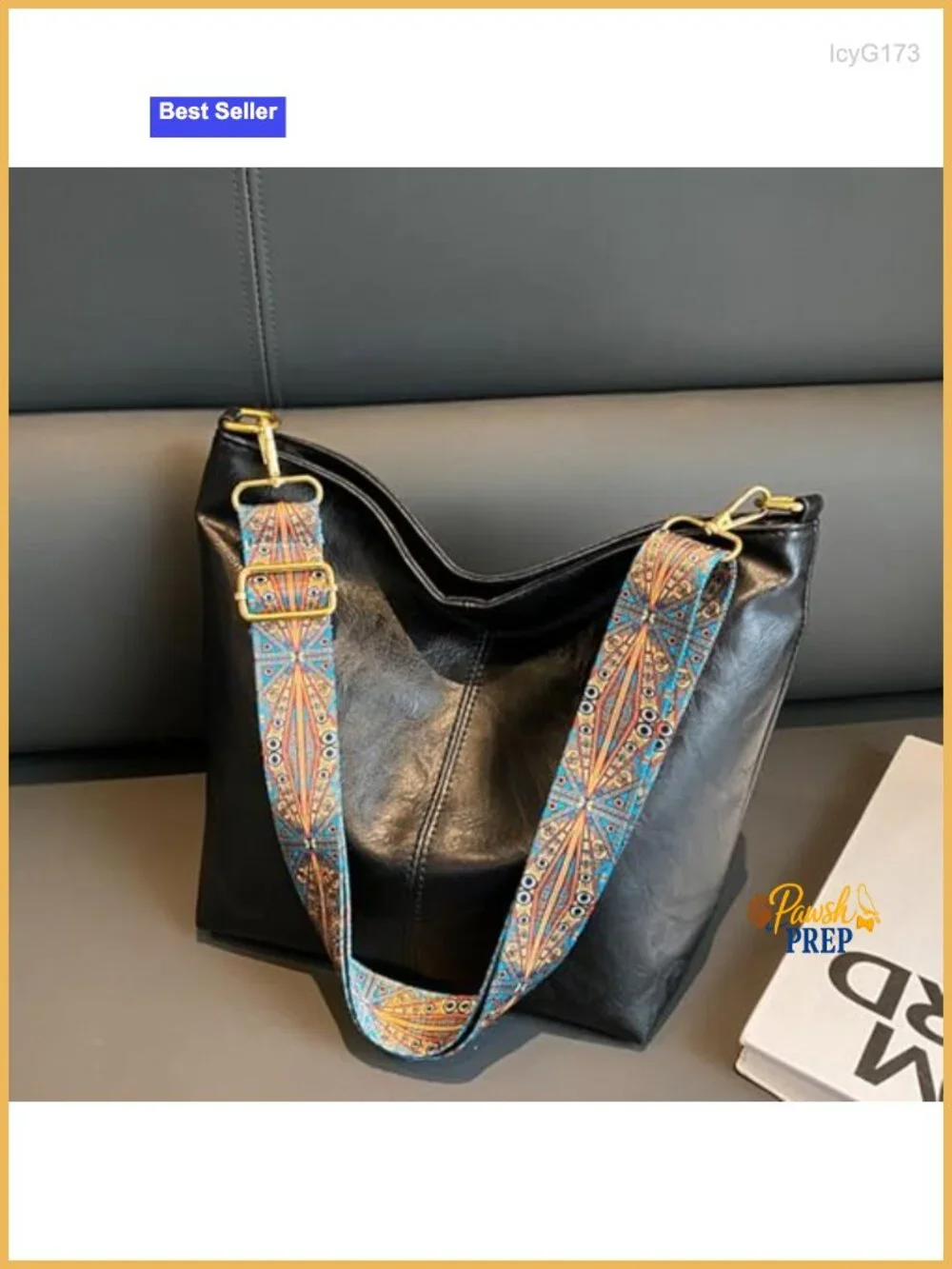 Women's Boho Hobo Bag Faux Leather Crossbody Shoulder Purse Tote w/ Guitar Strap